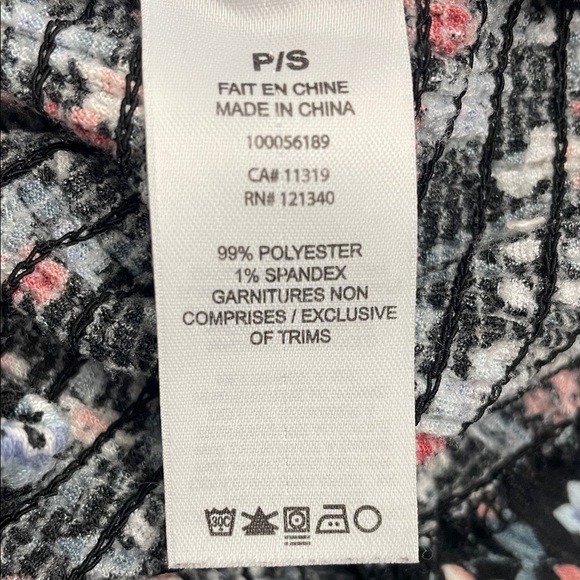 Floral Smocked Long Sleeve Blouse Top Square Neckline & Back Sz S - Picture 12 of 12